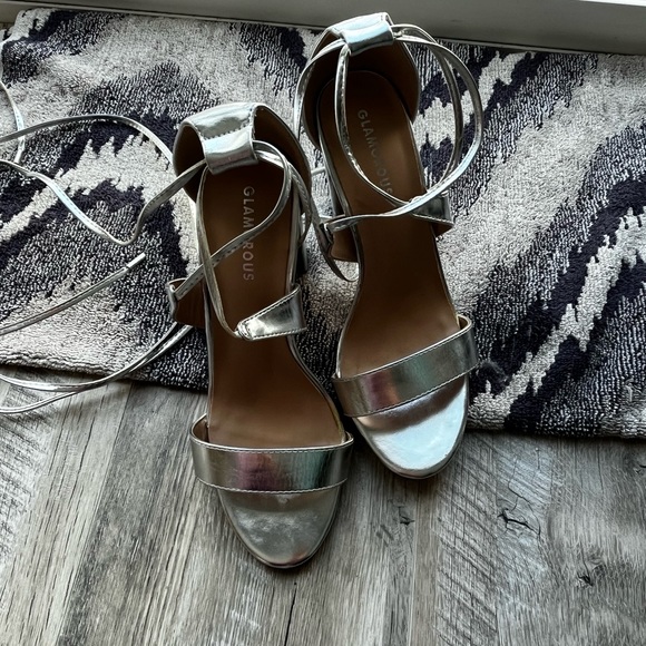 Silver Wrap Heels - Picture 4 of 7